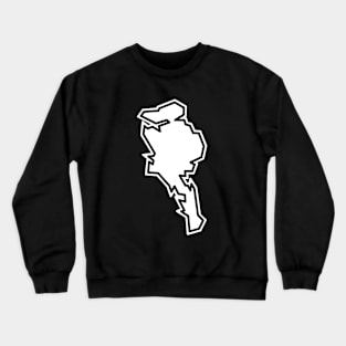 Quadra Island BC Outline in Ivory White - Quadra Island Crewneck Sweatshirt